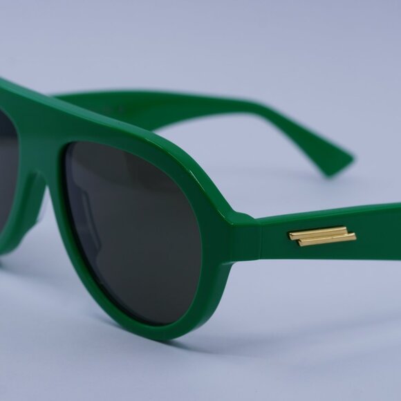 Bottega Veneta BV1214S 003 Sunglasses Green Aviator Frame, Green Lenses - Picture 8 of 10